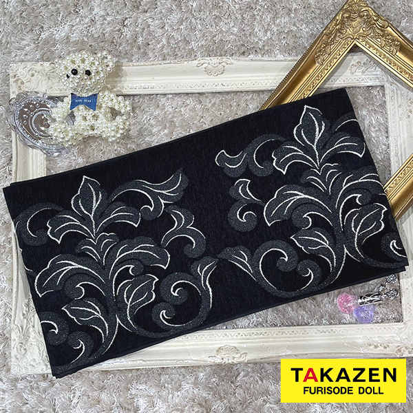 エレガントネットレンタル帯　黒/シルバー　ラメ　ドレッシー　ヘップバーン　ベルベット