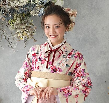 【成人式振袖/卒業式袴/通販大人気刺繍衿】おしゃれベロアリボンレース半衿(個性派洋風)　赤