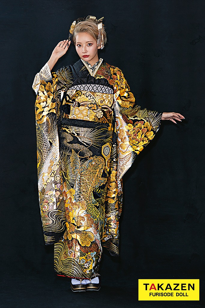 ジャパンモード　黒/金/ゴールド　鯉柄/和柄　渋い　派手　目立つ　かっこいい　ギャル　キラキラスワロフスキー　極妻風　ぴょな　25083