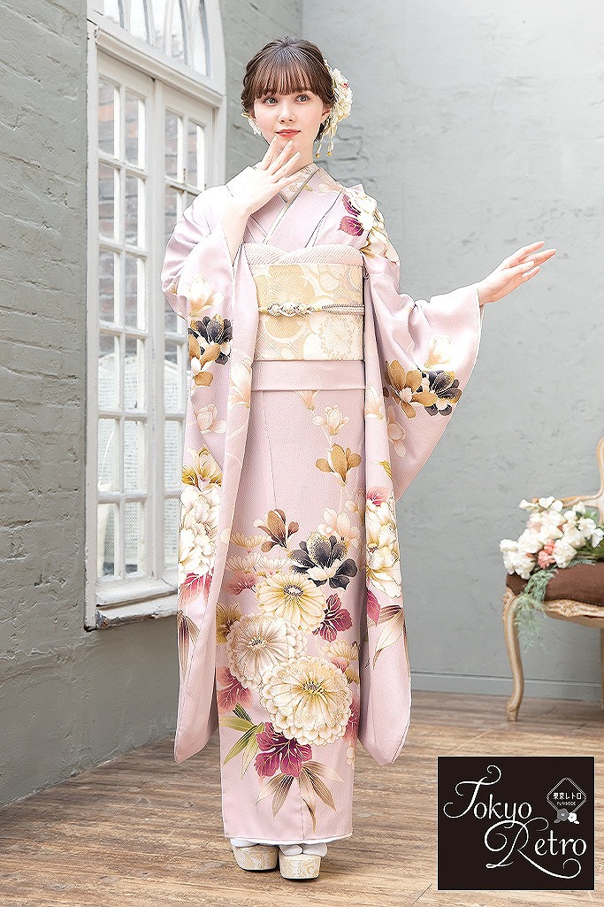 東京レトロ　薄ピンク/ダスティーカラー　すっきり柄　シンプル　淡い色　くすみ系　　おしとやか　ニュアンスカラー　くすみ古典　マーシュ彩　K736