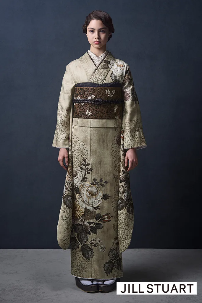 JILL STUARTブランド振袖ネットレンタル　ダスティーカラー　ヴィンテージスタイル　大人っぽい　きれいめ　K1194