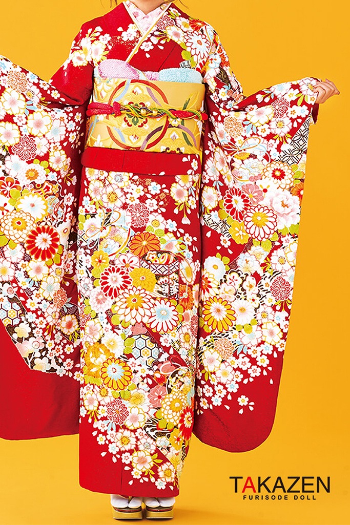 正統派古典　赤/白/クリーム　菊柄/小花柄/絞り風柄　上品　　かわいい古典振袖ネットレンタル　毎年人気　定番　華やか　32071