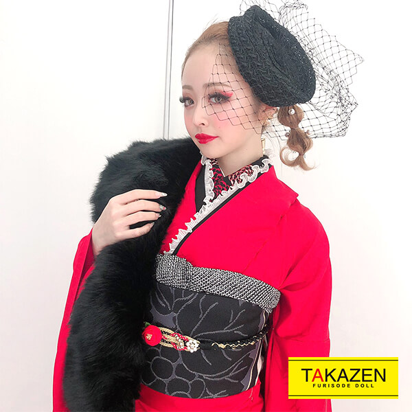 目立つオシャレかっこいい　成人式ショールネット通販　黒