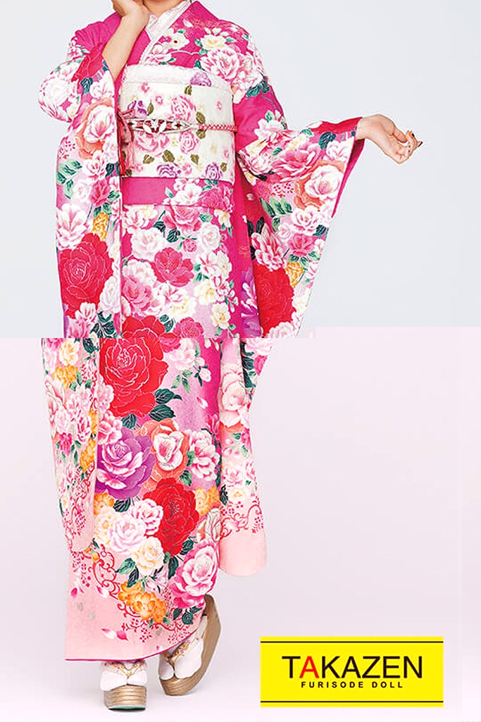格安キュートガーリー　ピンク　薔薇柄　ゆめかわいい　華やか　ラブリー　かわいい　姫系　リズリサ好きにおすすめの振袖ネットレンタル　32166