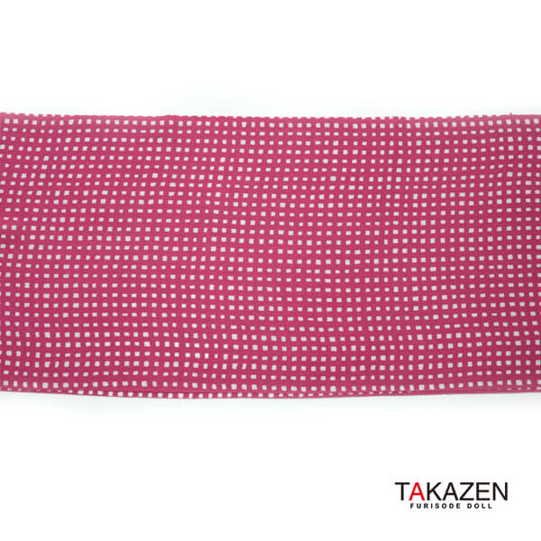 流行りレトロ帯揚げネットレンタル(チェック)　ピンク/黒(2種類)