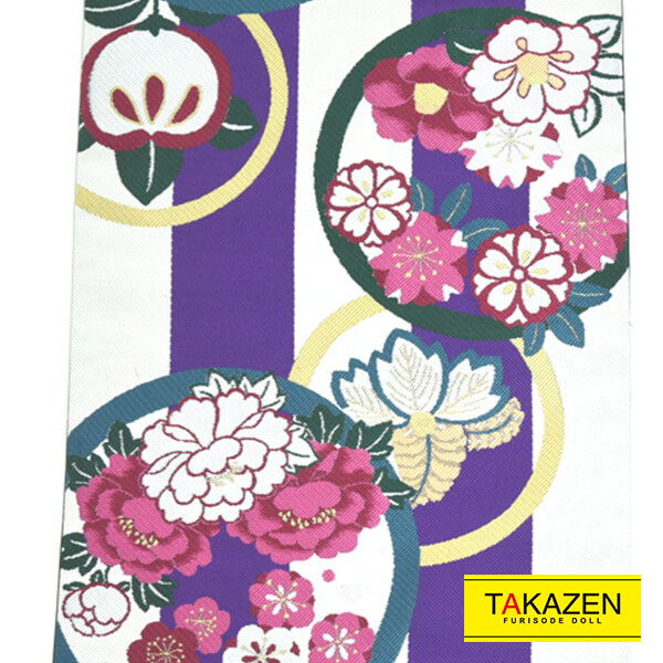 レトロ袋帯ネットレンタル　白/紫