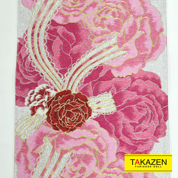 目立つリボン柄袋帯ネットレンタル　ピンク/シルバー/赤/黒　(2種類)