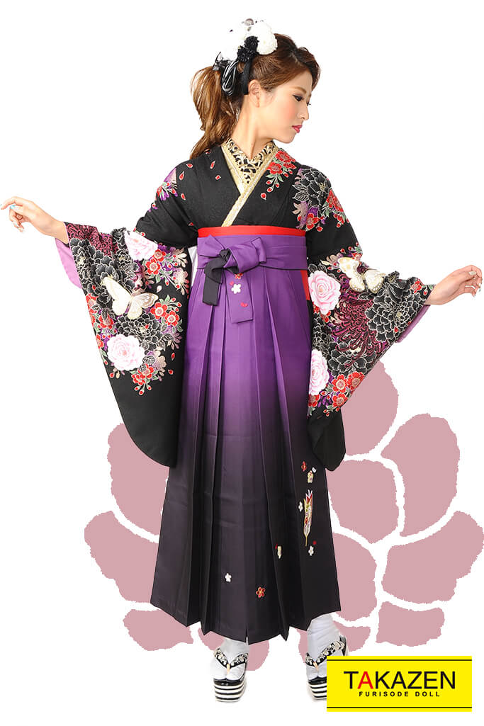 クール系　黒/赤/紫　人気渋いかっこいい袴ネットレンタル(派手目立つ)　RY095