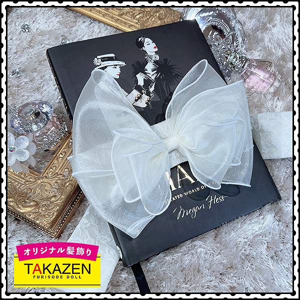 リボンレースしごき　白　ガーリー　かわいい　髪飾りとしても使える♡