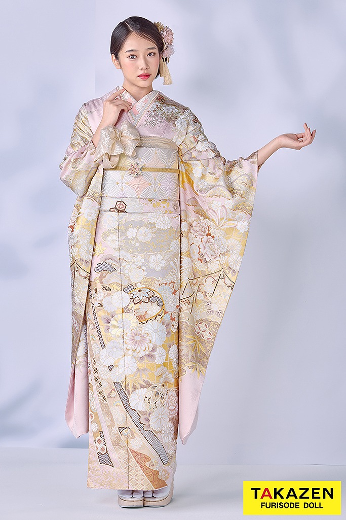 高級古典　関芳/最高級金彩刺繍友禅　ピンク　レース　綺麗　桂由美振袖　天翔天音　26034