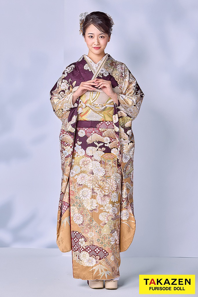 プレミアム古典　関芳/最高級金彩刺繍友禅　紫/金　レース　綺麗　桂由美　大人っぽい　高級振袖　天翔愛　26035