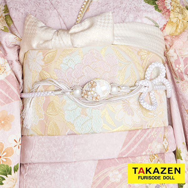 帯締め　白/ホワイト　スワロフスキー付き　お洒落　キラキラ　かわいい　ネットレンタル