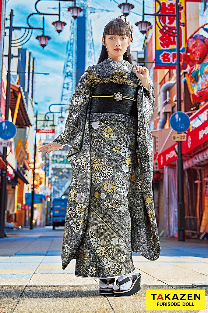 ヴィンテージスタイル　グレー　印伝　大人っぽい　かっこいい　シック　ノスタルジック　新野尾七奈　25027