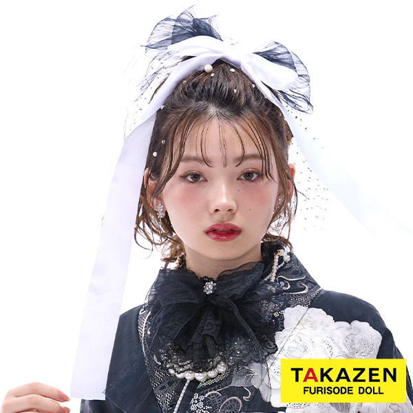 最新作オリジナルレースリボン通販　黒　ストーン付き　かわいい　おしゃれ　華やか