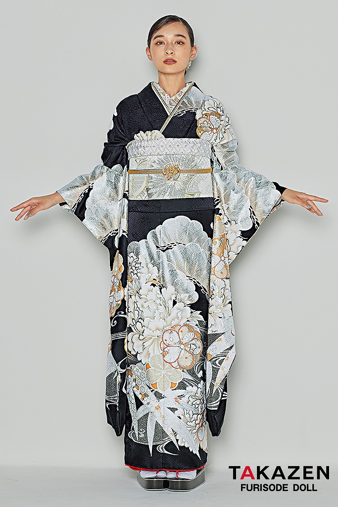 粋古典　黒/黒ベース　吉祥文様　大人っぽい　渋い　かっこいい　シック　弓ライカ　25075