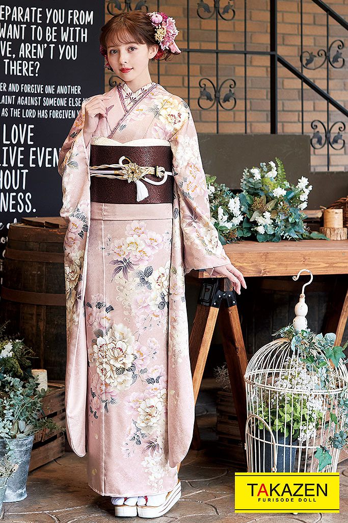 ヴィンテージ系振袖　ピンク