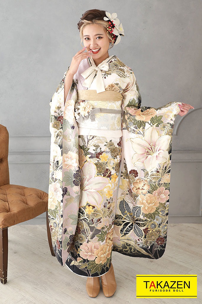 くすみカラー　振袖　通販レンタル