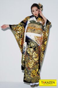 バラ柄 振袖 かっこいい キラキラ スワロフスキー 派手 目立つ