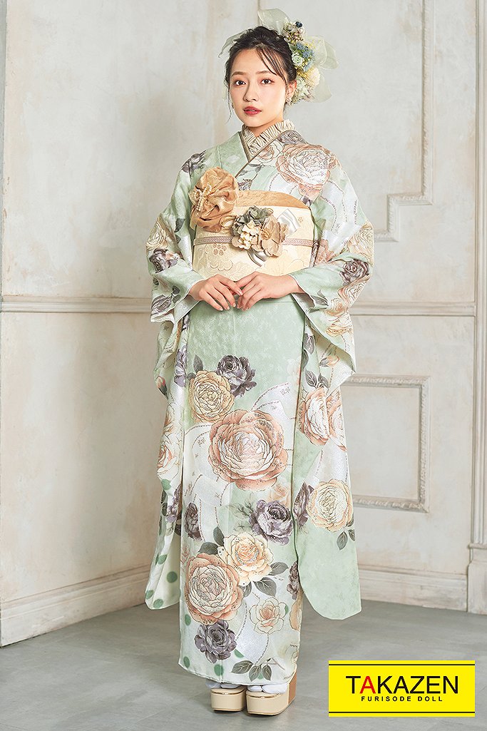 ミントグリーン かわいい振袖