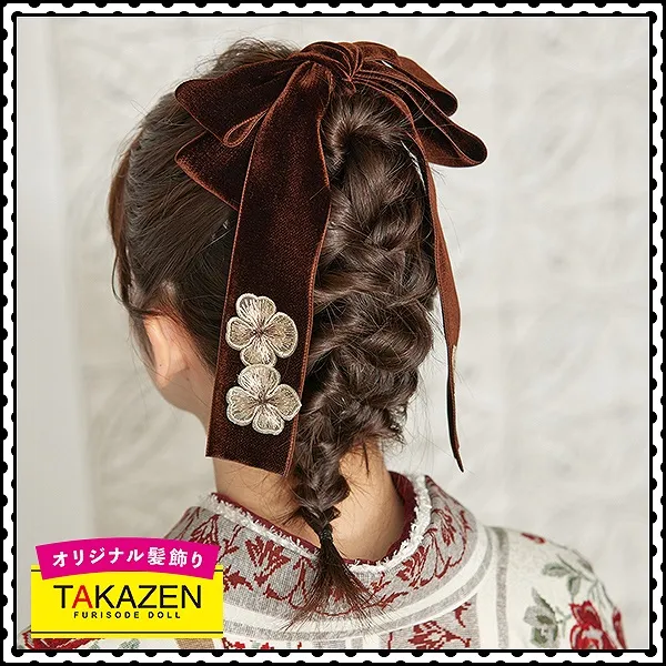 髪飾り 通販 ガーリー ベロア リボン 黒