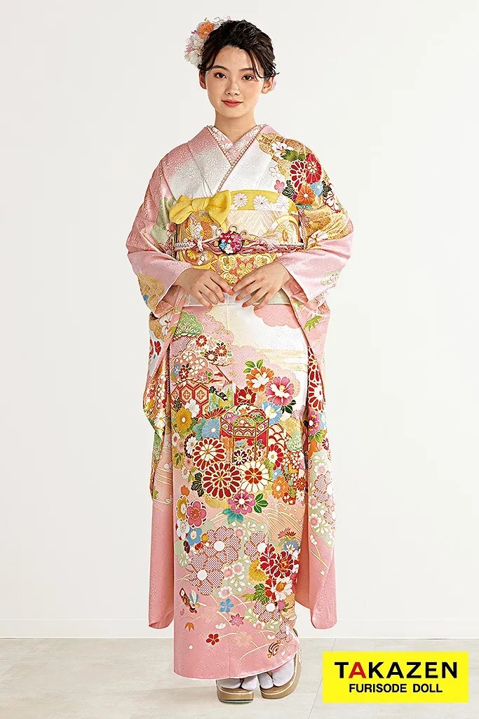 振袖 ネットレンタル 結婚式 参列 ゲスト ピンク 古典柄 伝統的 可愛い