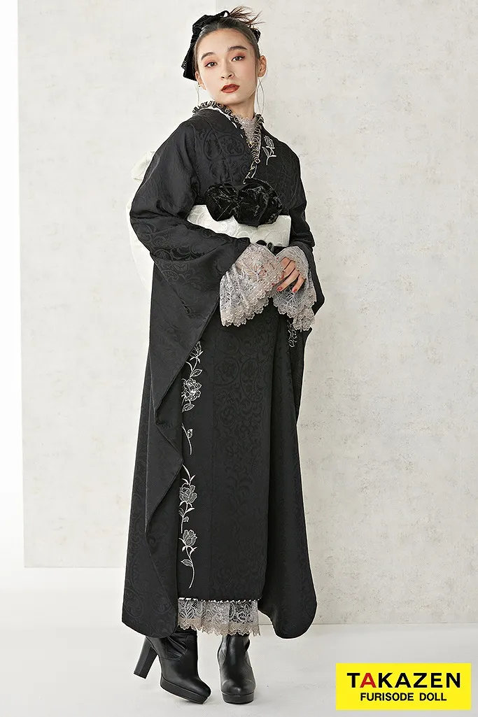 振袖 ネットレンタル ヴィンテージ 黒 カッコイイ 人と被らない シンプルコーデ 個性派