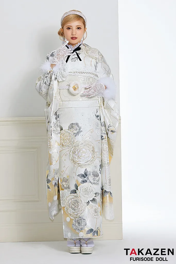 2025年成人式 振袖 ネットレンタル 宅配 送料無料 人気 白 ゴールド 大人っぽい