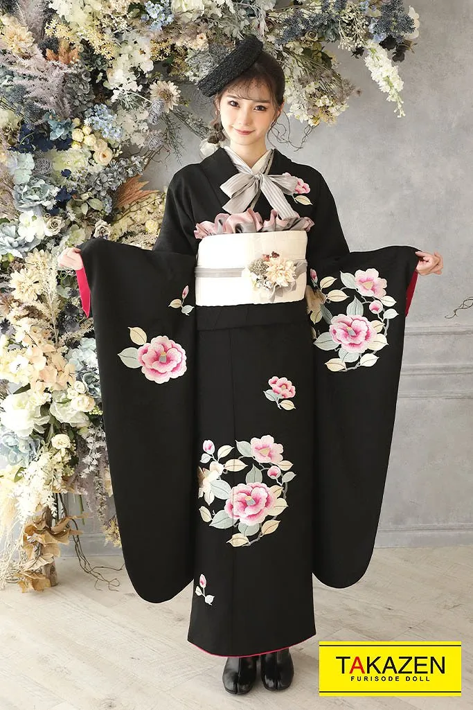 レトロ 振袖 安い シンプル ストライプ かわいい ネットレンタル