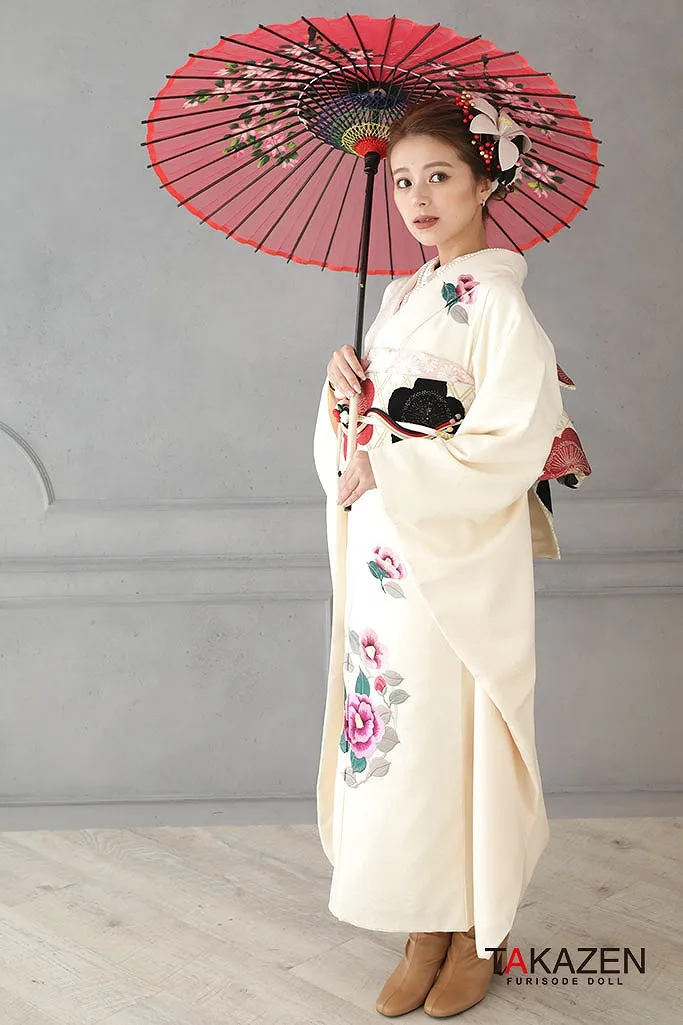 レトロ 振袖 安い シンプル 白 かわいい ネットレンタル