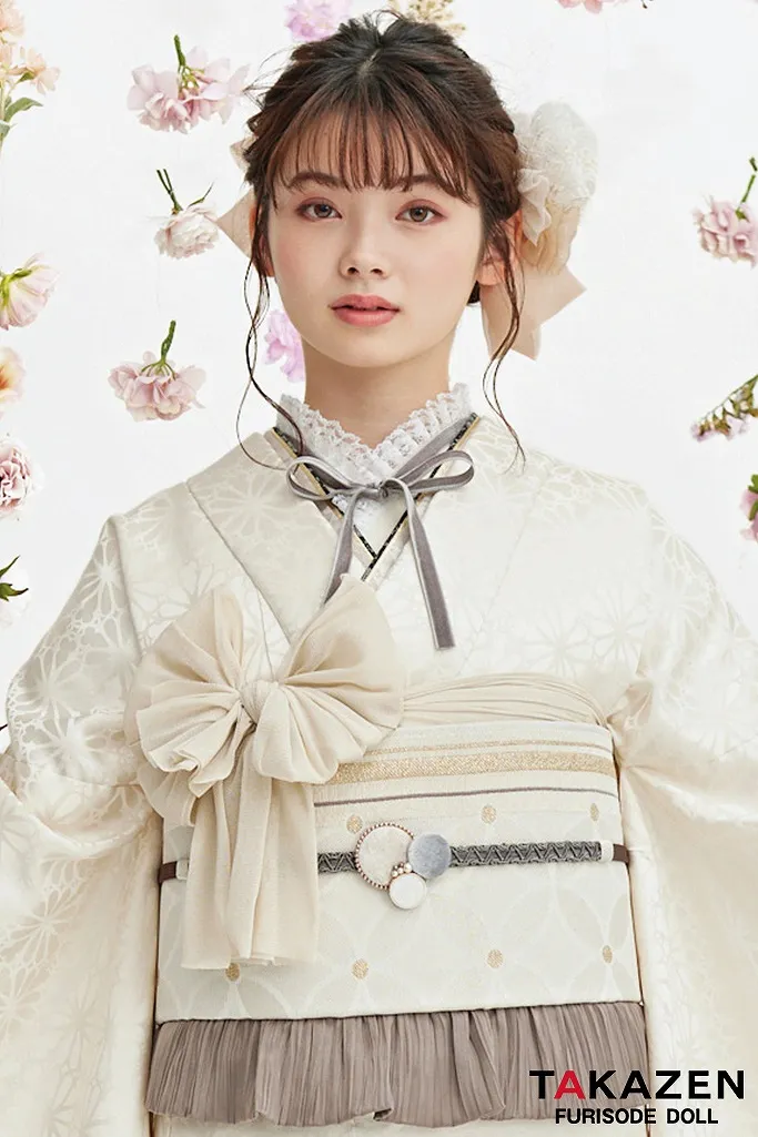 九重×中村里砂　大人気　くすみカラー　振袖　ネットレンタル