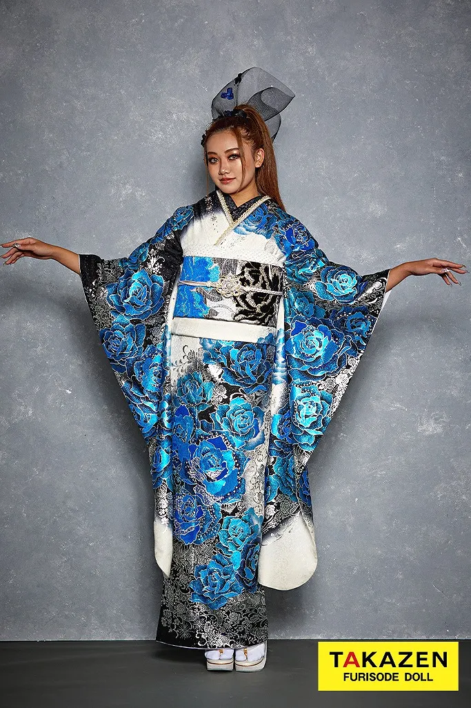 振袖 ネットレンタル 派手 青