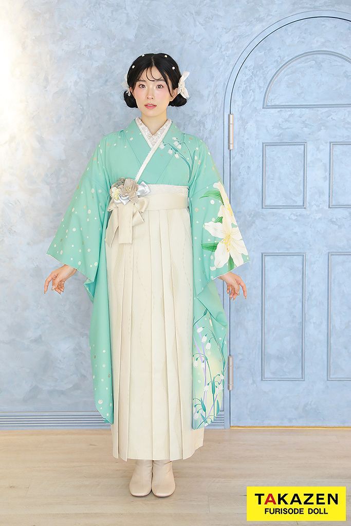久留栖るなちゃん 袴 ネットレンタル 緑 レトロ