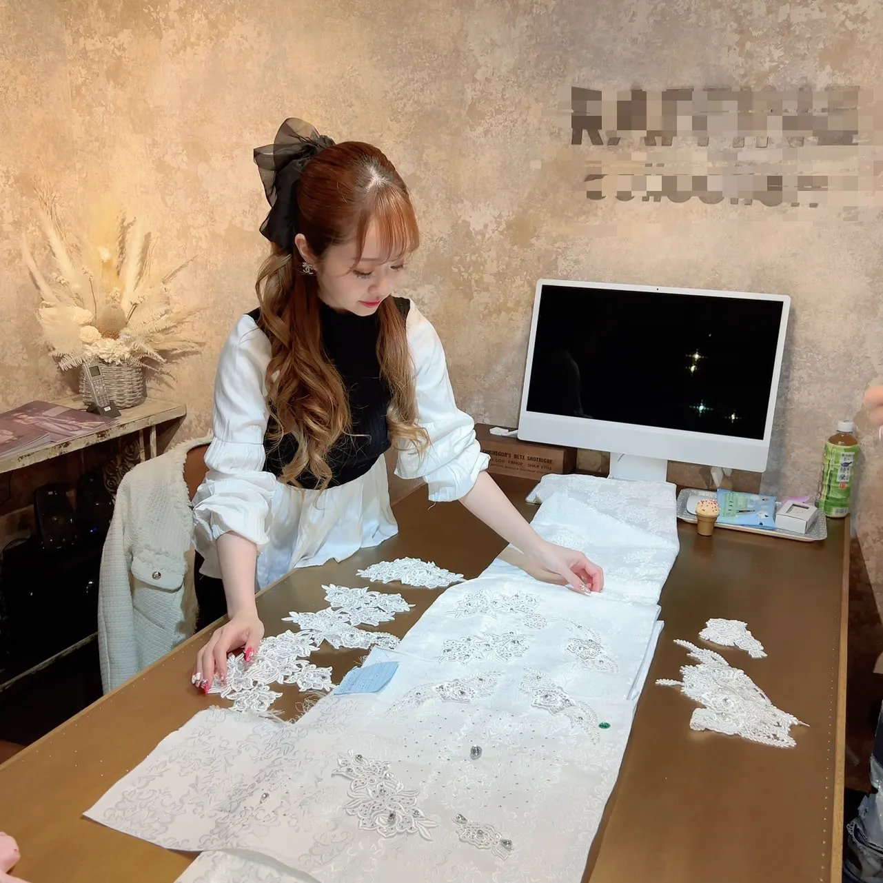 フリソデドールオリジナル キラキラ振袖 スワロフスキー付き