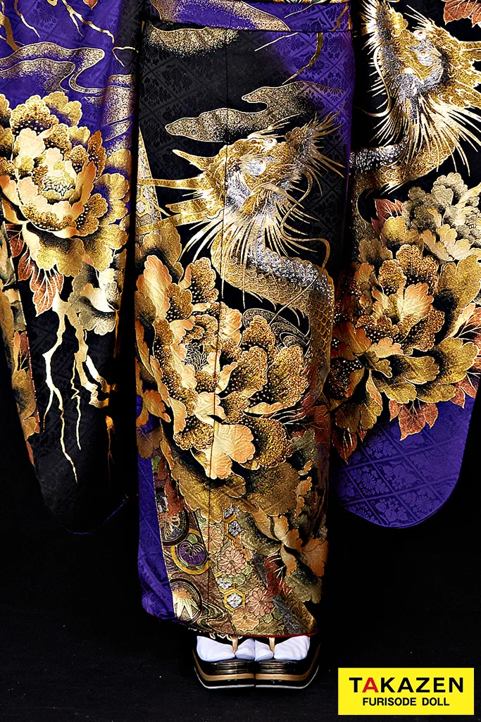 振袖 ネットレンタル 派手 龍柄 紫