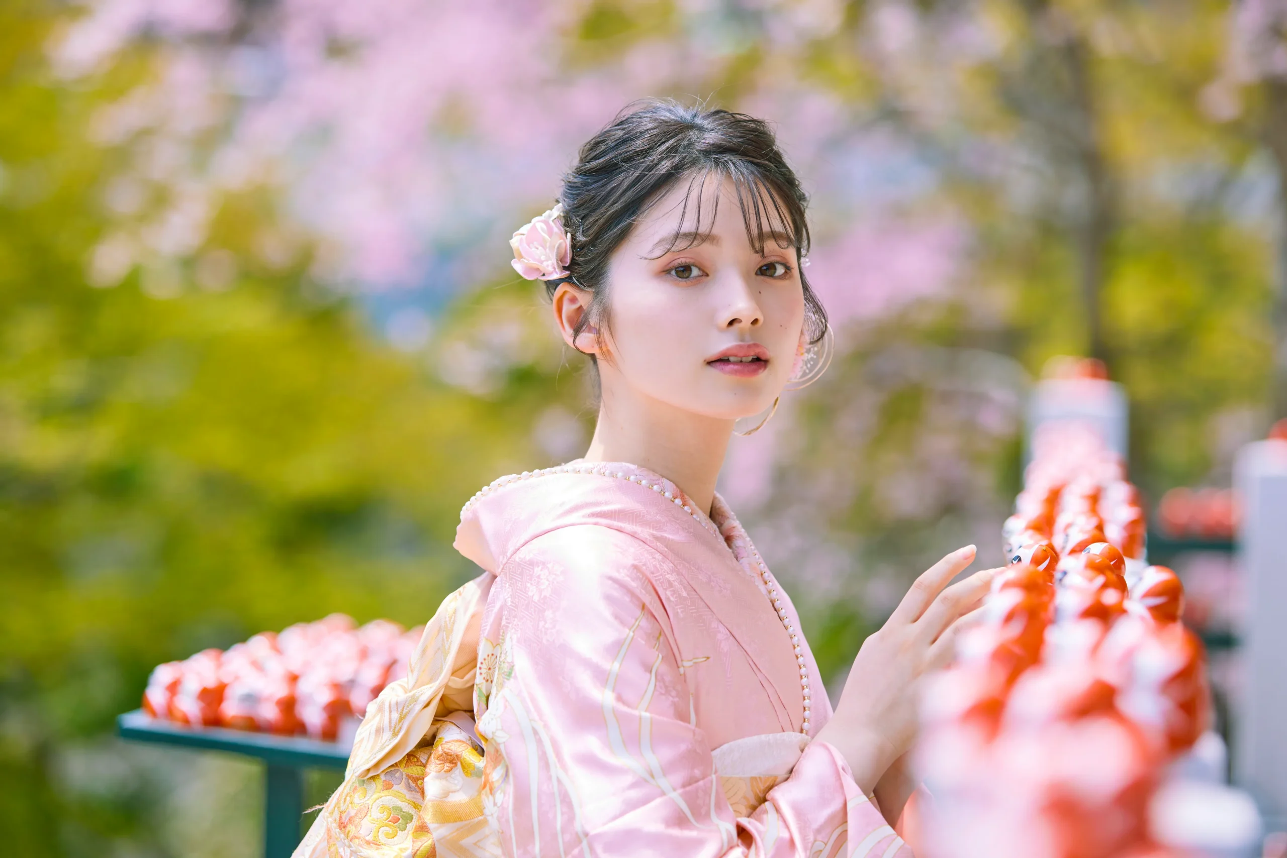 振袖　ネットレンタル　成人式　プレミアム古典　綺麗　ピンク　正統派