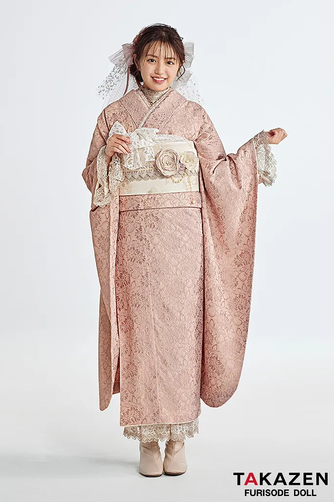成人式 振袖 ネットレンタル くすみカラー ピンク 流行り 香音ちゃん