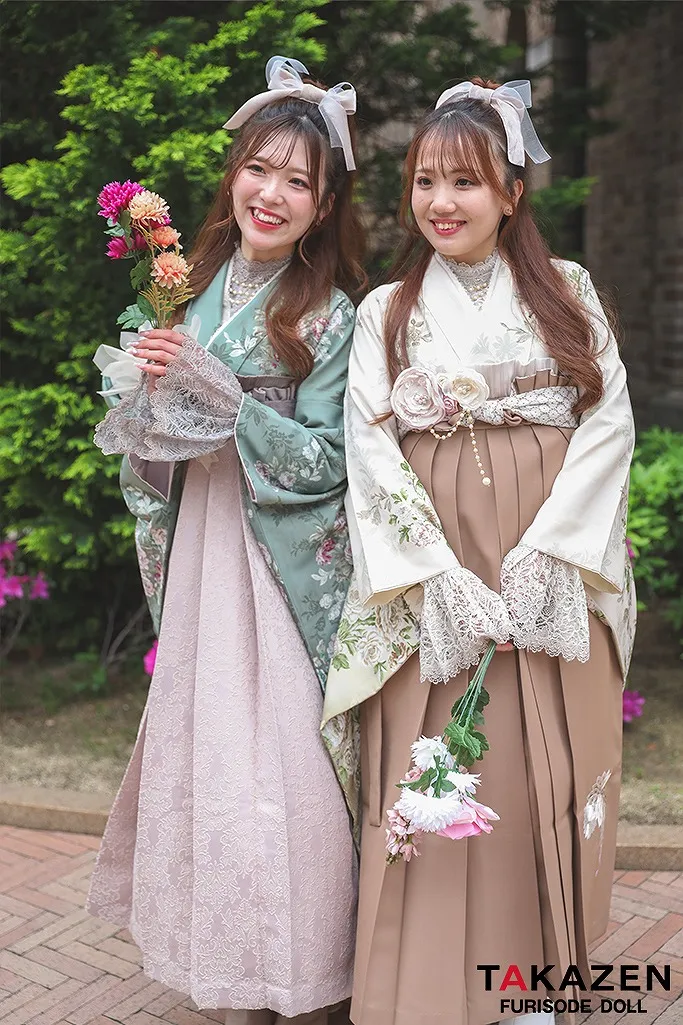 袴　ネットレンタル　振袖袴　卒業式　くすみカラー