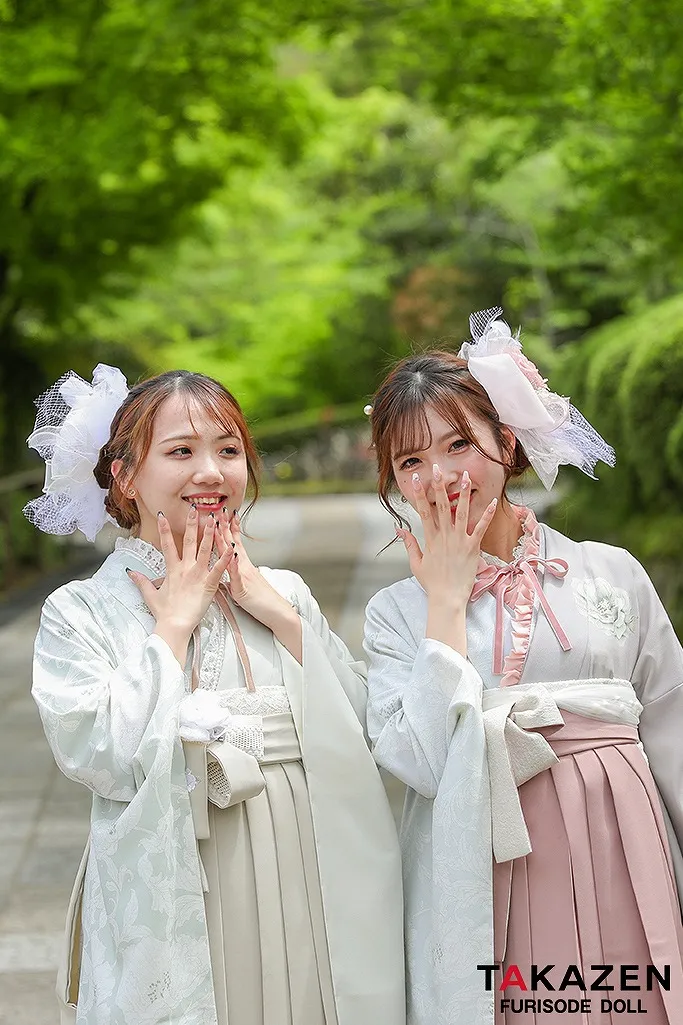 袴　ネットレンタル　振袖袴　卒業式　淡い色