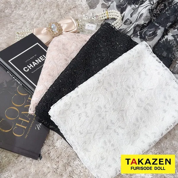 小物 新作 帯揚げ 可愛い 華やか ホワイト ブラック ピンク レース キラキラ ラメ 綺麗