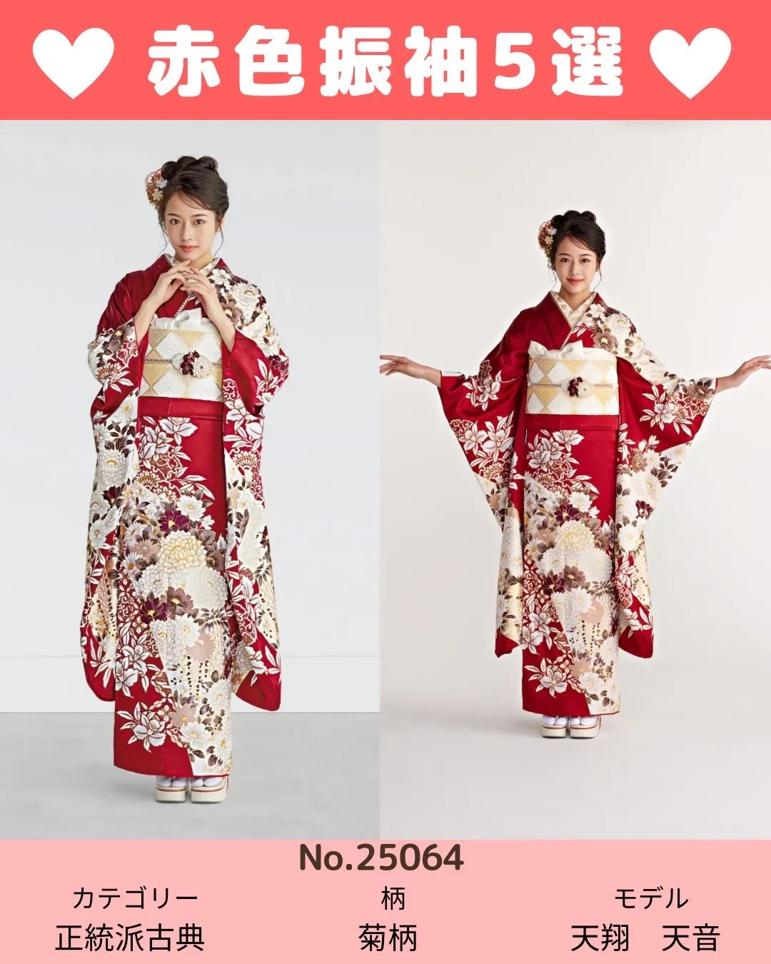 成人式　振袖　赤色　正統派古典