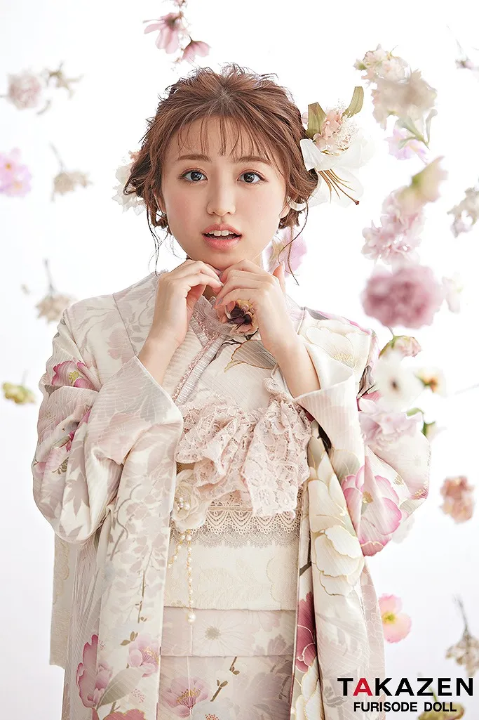 くすみガーリー振袖　ネットレンタル