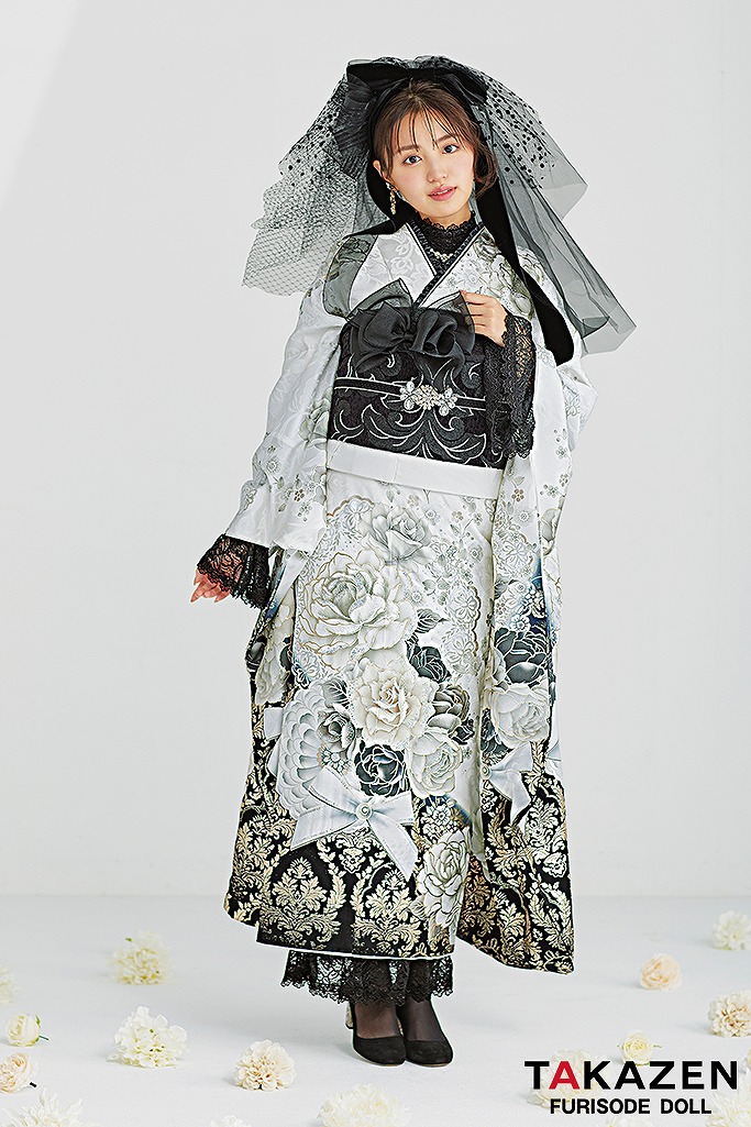 成人式振袖レンタル　コスメカラー　ネットレンタル　可愛い振袖　ヘップバーン　ブラック