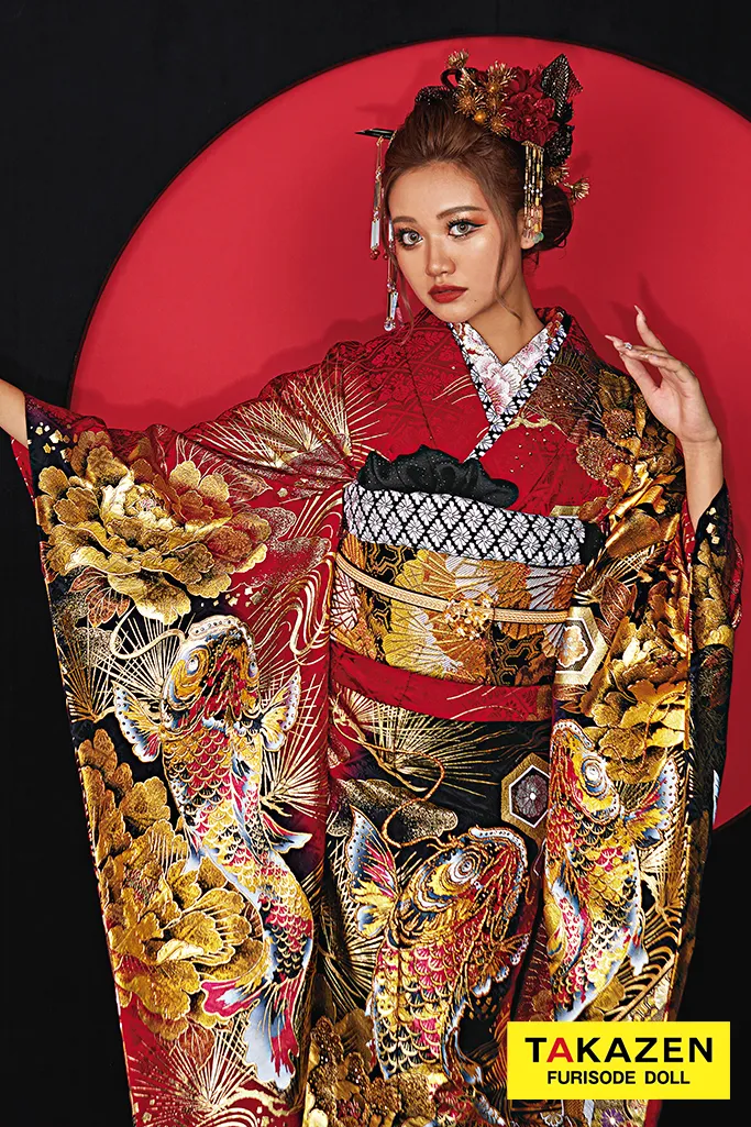 振袖　ネットレンタル　かっこいい　鯉柄