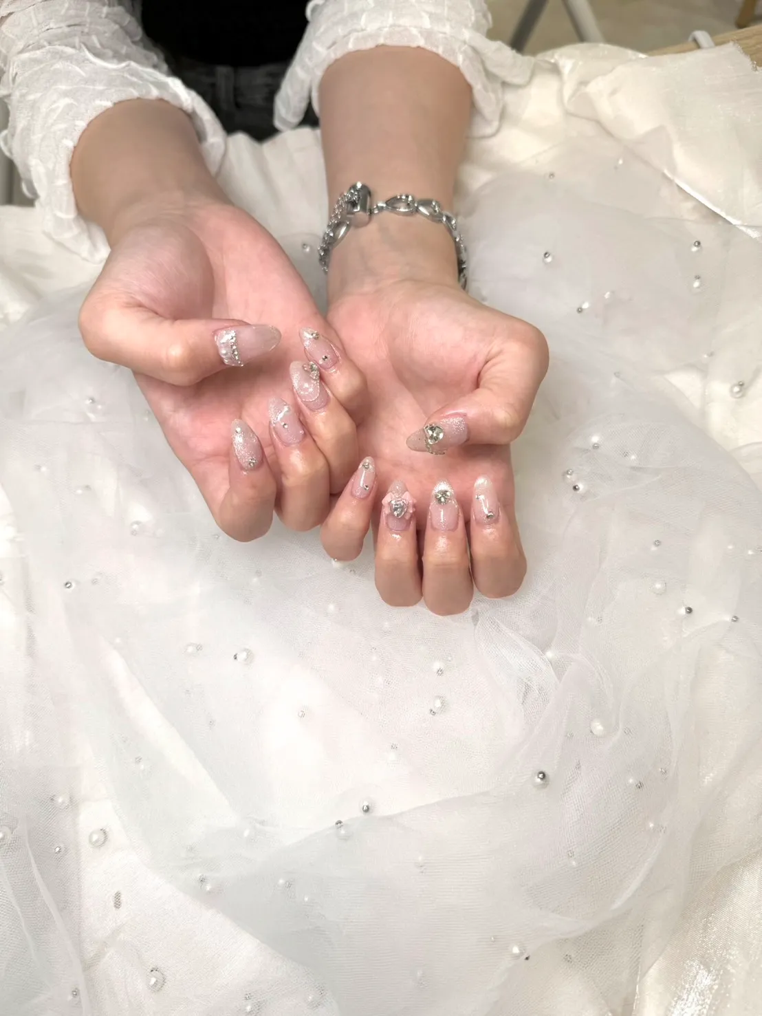 成人式　レンタル　振袖　可愛い　今どき　前撮り　撮影　ネイル　成人式ネイル　振袖ネイル　キラキラ　リボン　