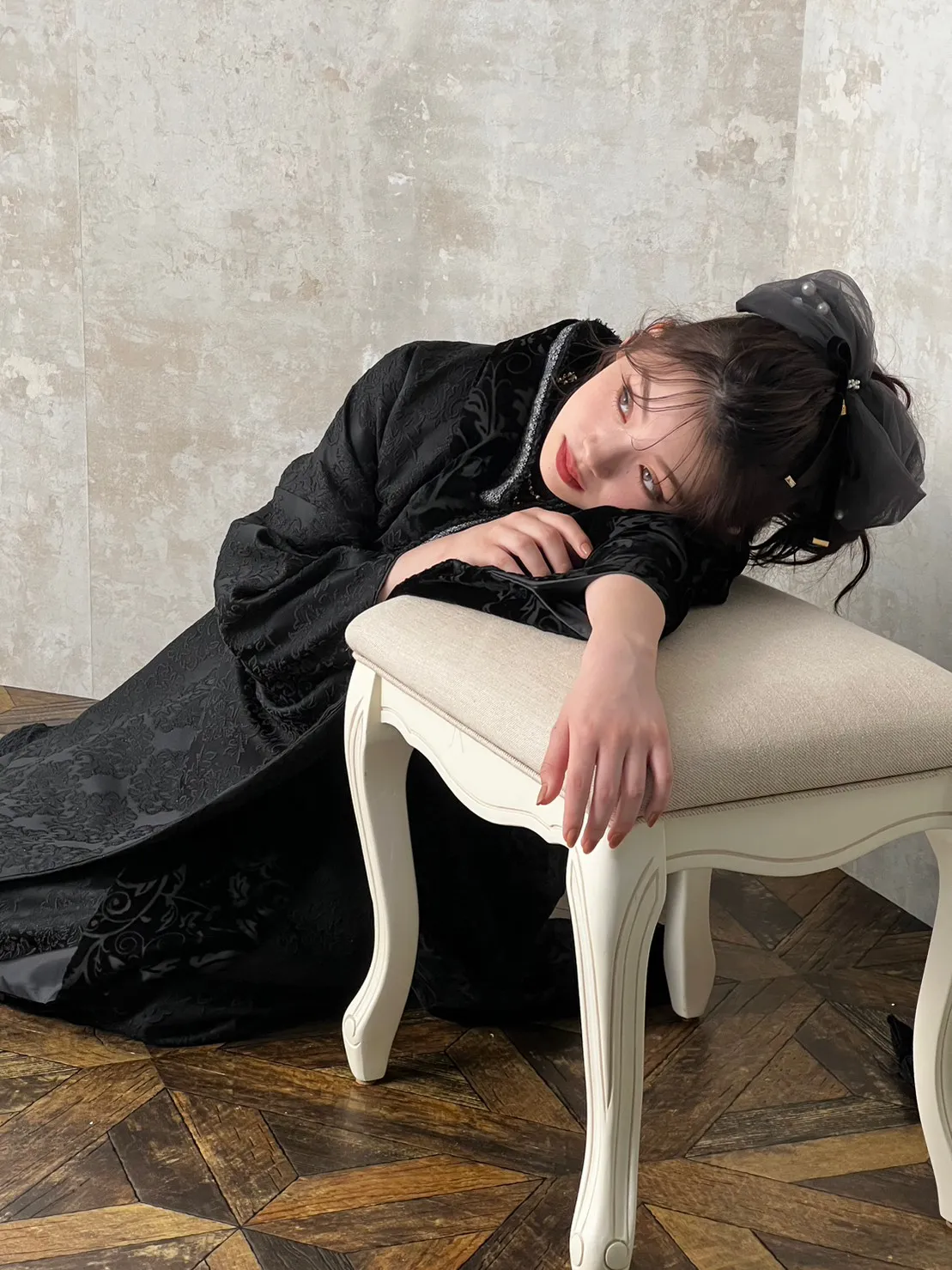 成人式　レンタル　振袖　可愛い　今どき　くすみカラー　オフショット　南琴奈