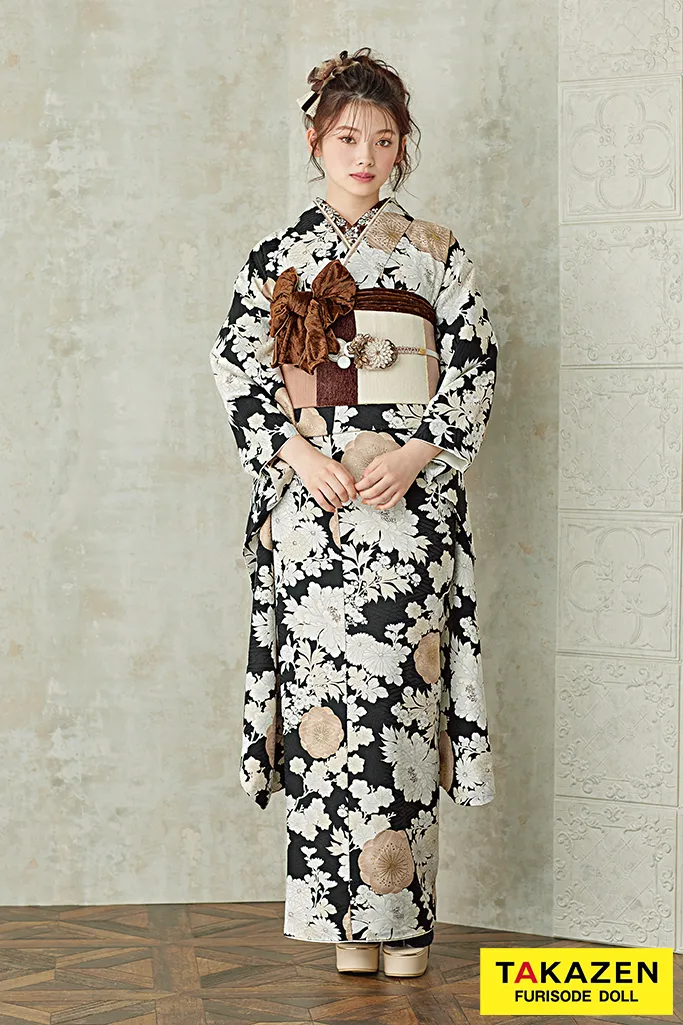 成人式　レンタル　振袖　可愛い　今どき　淡い色　ニューくすみレトロ　レトロ　花柄