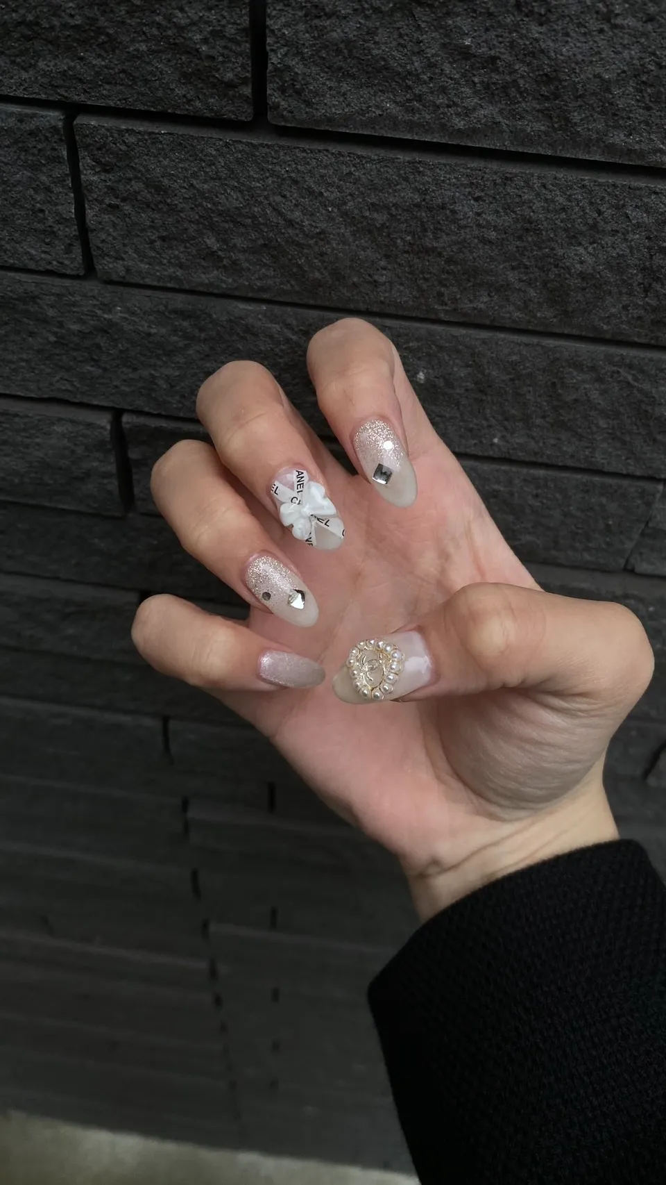 成人式　レンタル　振袖　可愛い　今どき　前撮り　撮影　ネイル　成人式ネイル　振袖ネイル　キラキラ　リボン　