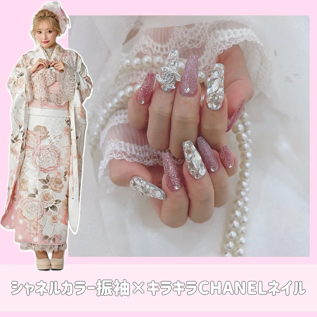 成人式振袖　ネイル　可愛い　おしゃれ