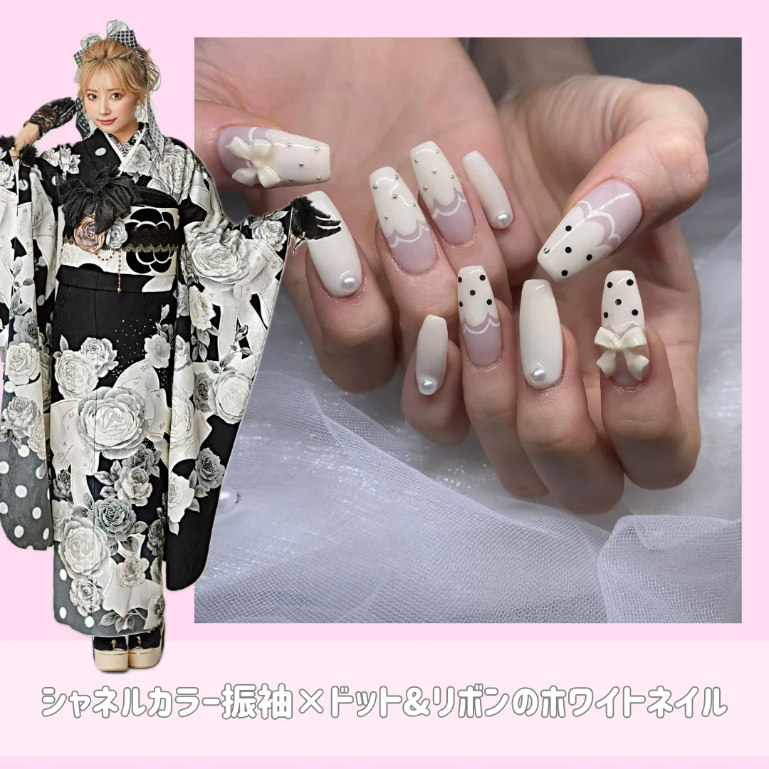 成人式振袖　ネイル　可愛い　おしゃれ