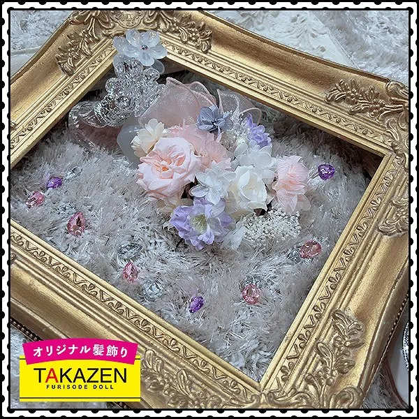 髪飾り　ゆるふわ　かわいい　ドライフラワー　通販可　リボン